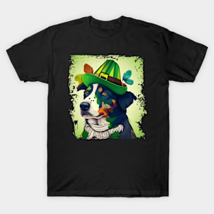 Colorful Lady Dog Ready For St. Patrick's Day Dog Lover T-Shirt